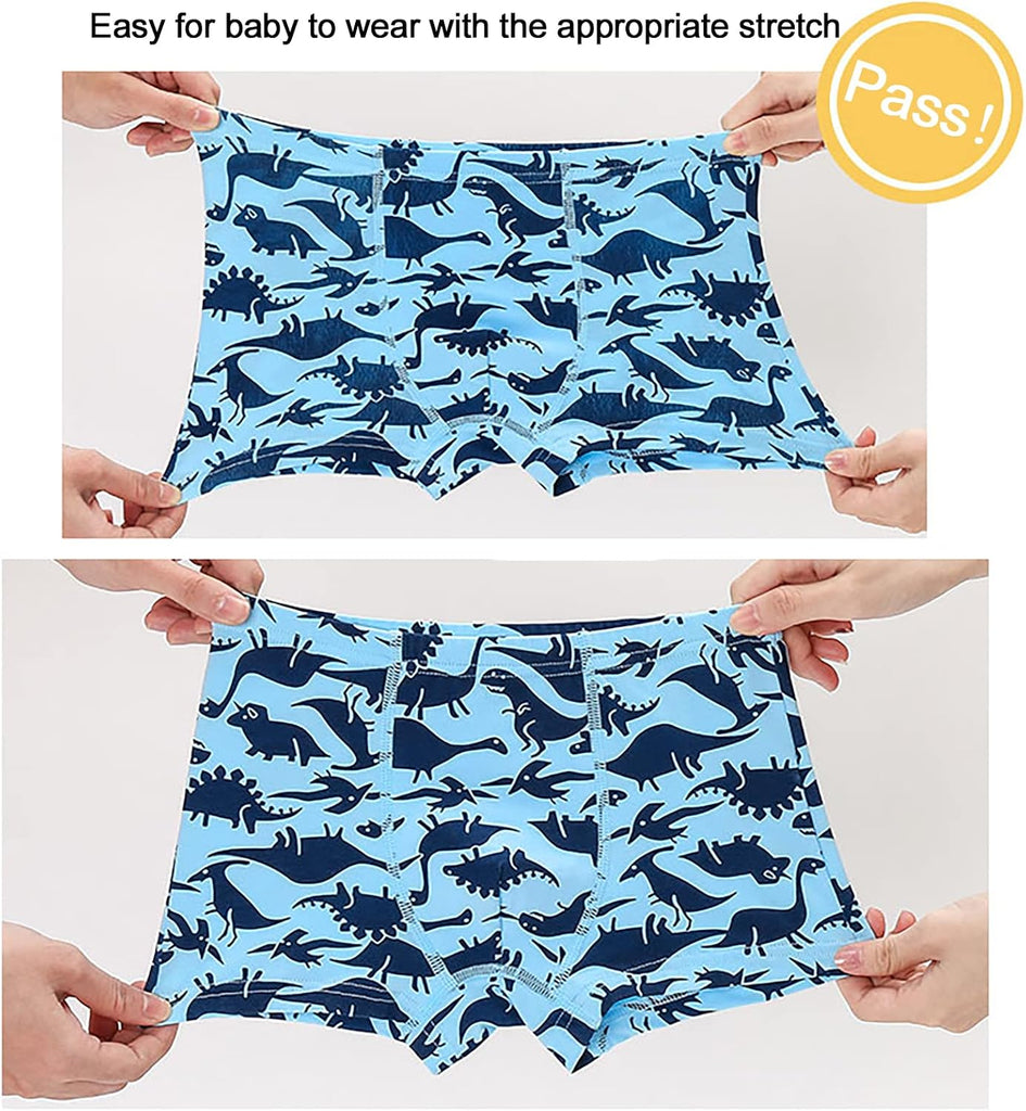 Boys Dinosaur Underwear- Pack of 5 Soft Cartoon Colorful Boxer Shorts Briefs with Fun for Kids Old