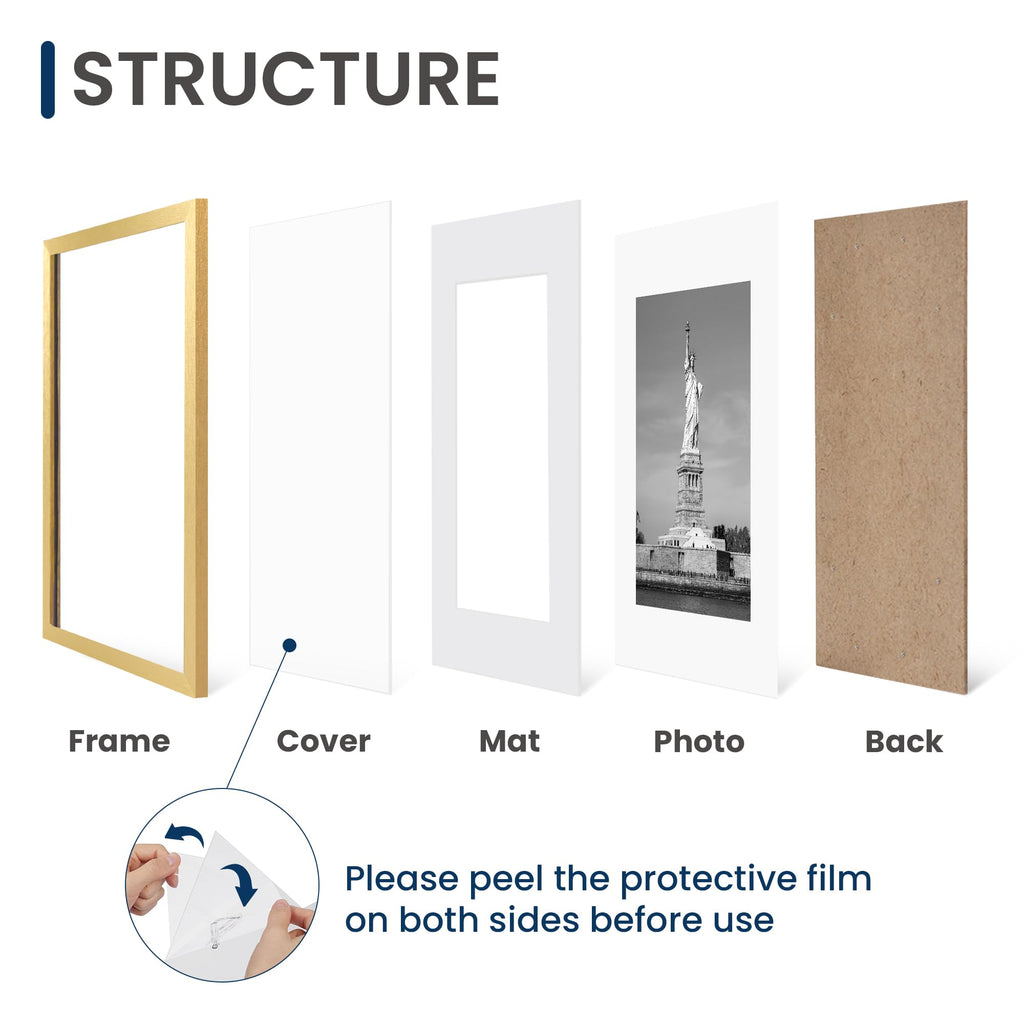 16x20 Picture Frame, Wall Gallery Frames Set of 2, Gold