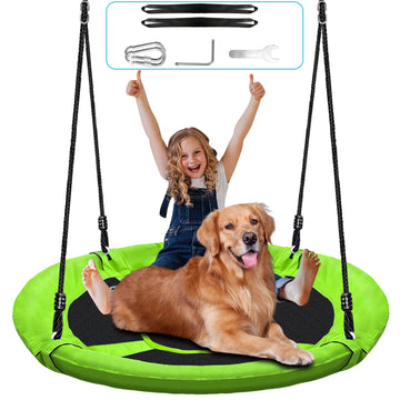 Tree Swing - 40" Saucer Tree Swing for Kids Waterproof Platform Swing Seat