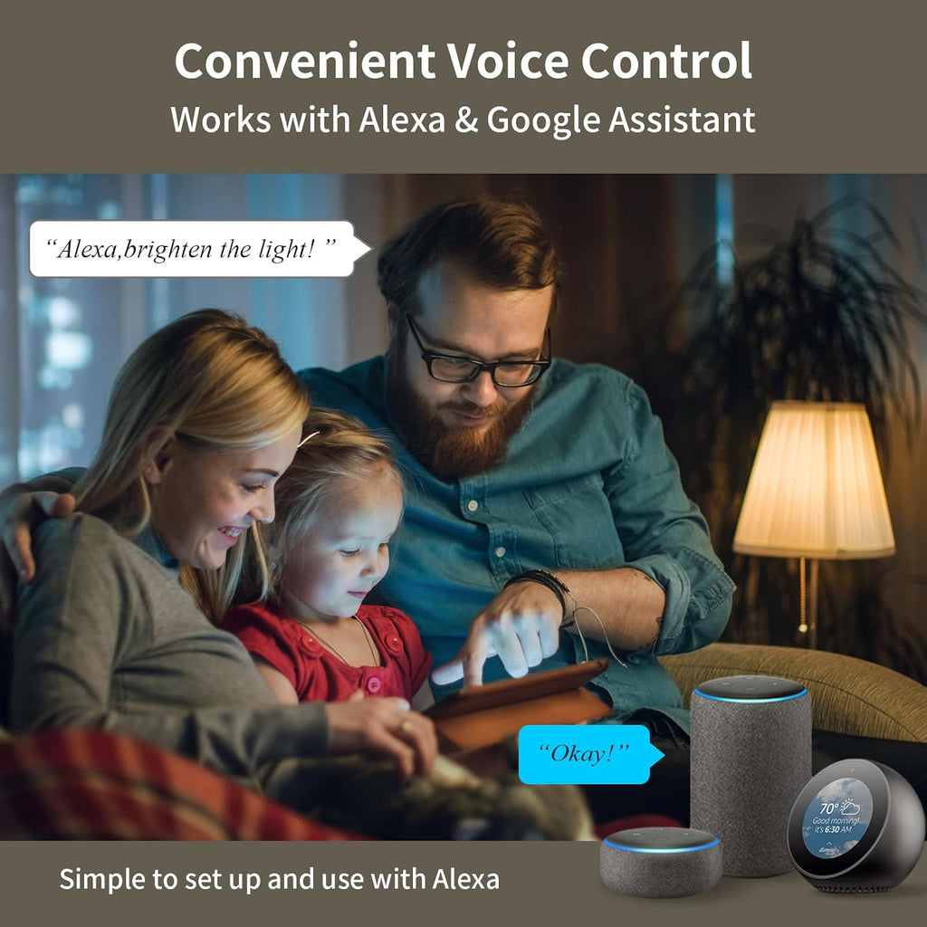 LED Light Bulbs, Smart Light Bulbs that Compatible with Alexa & Google Assistant, Color Changing Light Bulb, WiFi