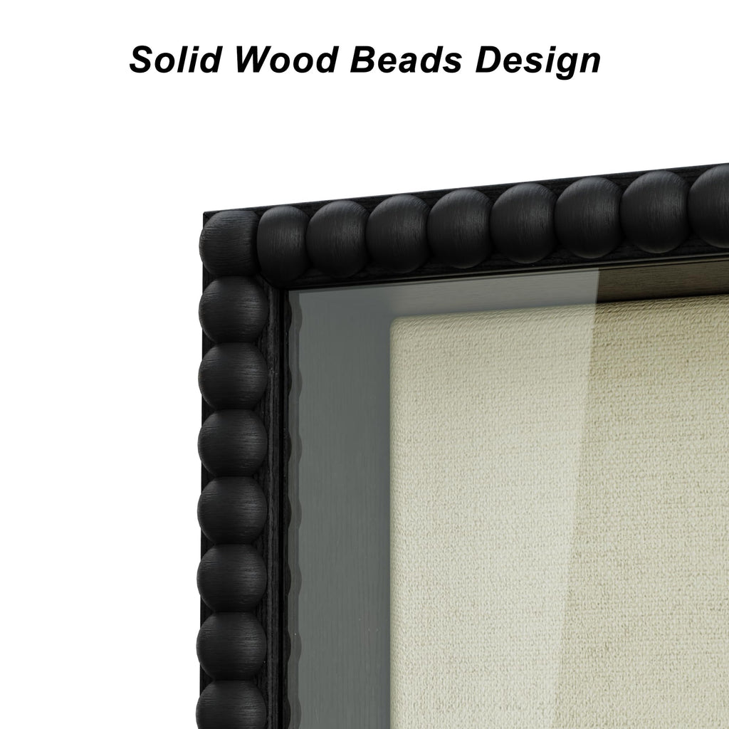 8x10 Deep Shadow Box Frame, Unique Solid Wood Beads Frame, Black
