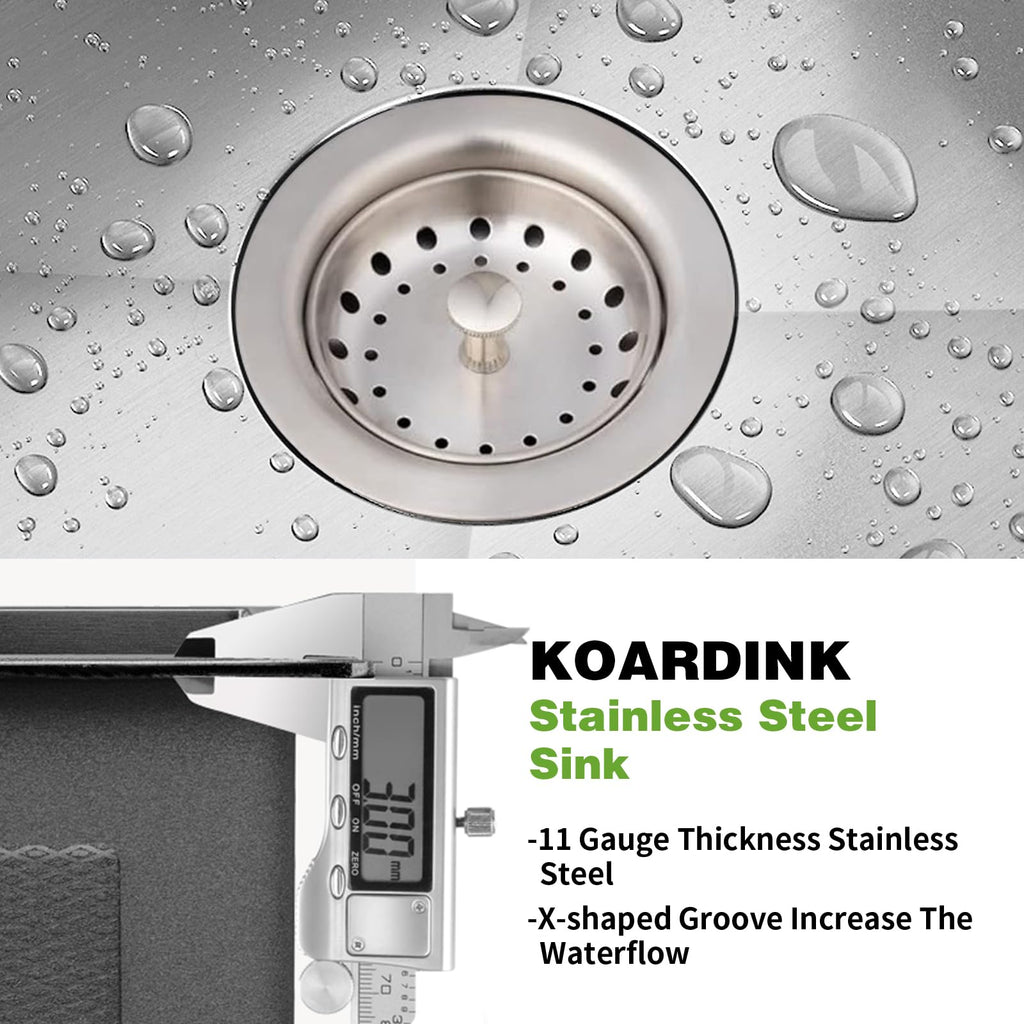 30x18 Inch Undermount, Stainless Steel, Single Bowl