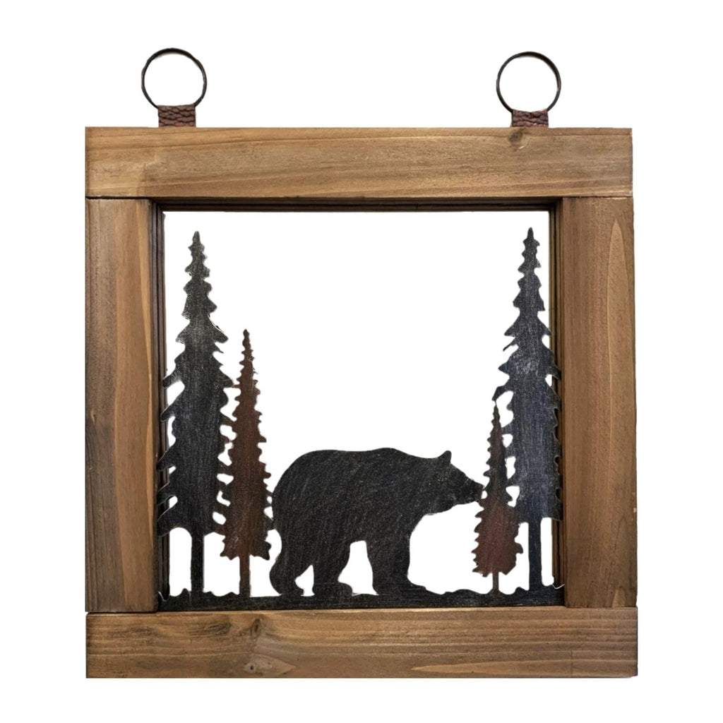 Rustic Woodland Bear Wall Mirror