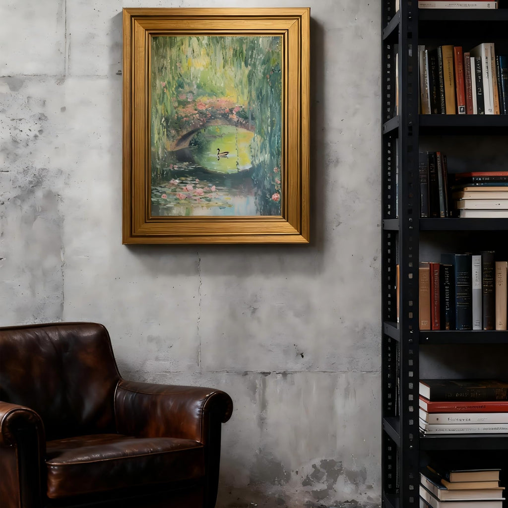 Gold Framed Wall Art Monet Floral Landscape Painting Picture Wall Decor Vintage Country Poster Print Artwork Living