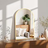 20"x30" Arched Gold Bathroom Mirrors for Wall, Bathroom Mirrors for Over Sink, Metal Framed with HD Shatter-Proof Glass