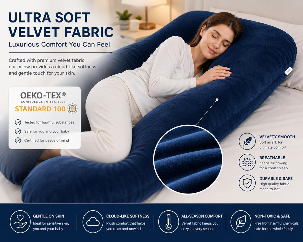 Pregnancy Pillow for Sleeping, 57 Inch U-Shaped Full Body Maternity Pillow, Pregnancy Pillow for Side Sleepers