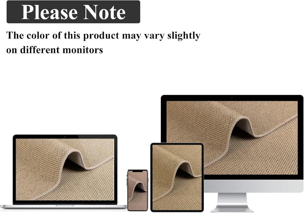 Easy Jute 5x7 ft Outdoor Washable Rug Non Slip Woven Texture Durable Farmhouse Rug for Entryway Pati