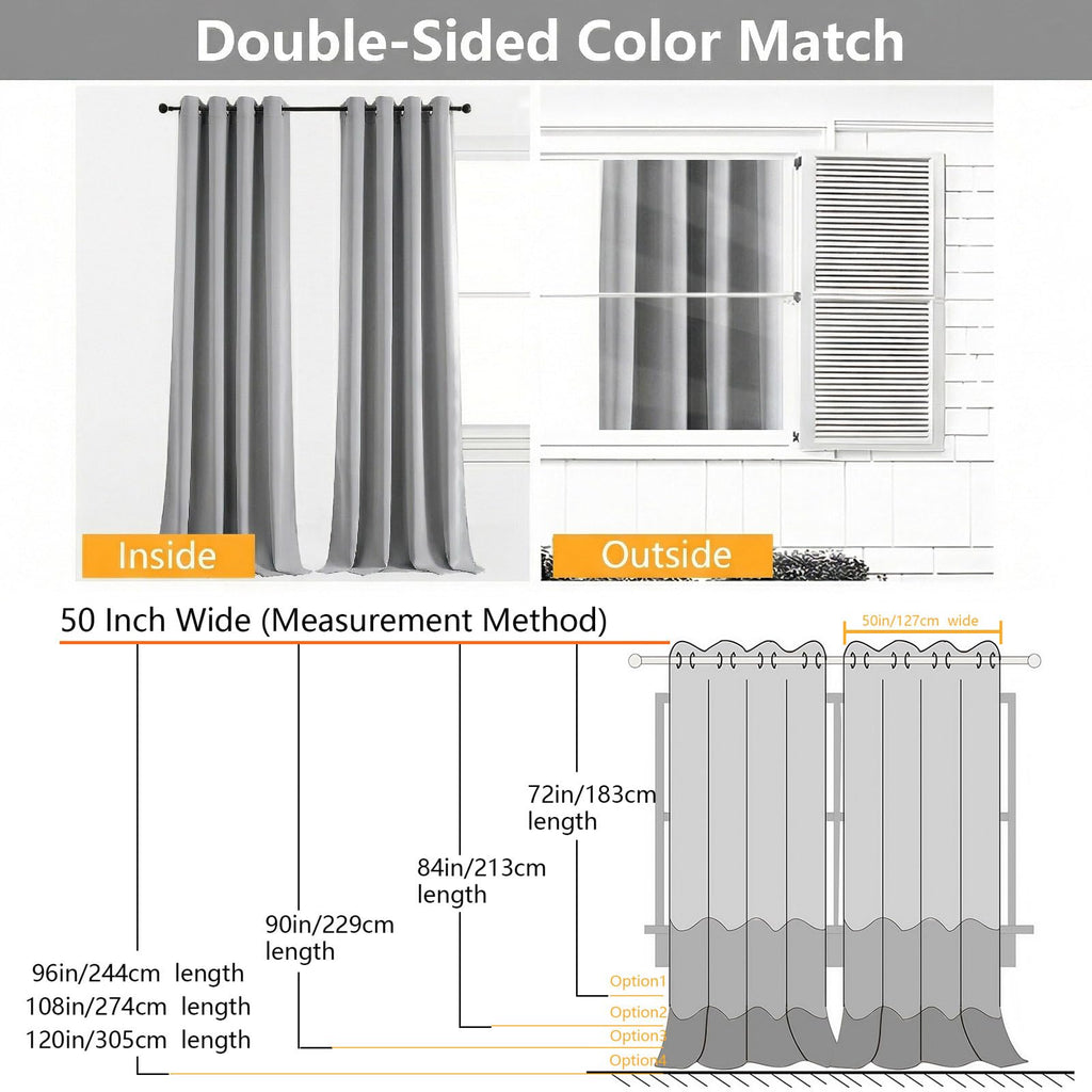 Silver Grey Curtains Living Room 90 Inches Long 2 Panels Set, Room Darkening Thermal Insulated Curtains & Drapes