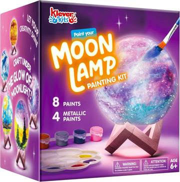 DIY 3D Moon Night Light, Paint Your Own Moon Lamp Kit Galaxy Lamp Arts and Crafts Kit, School Activities, Birthday