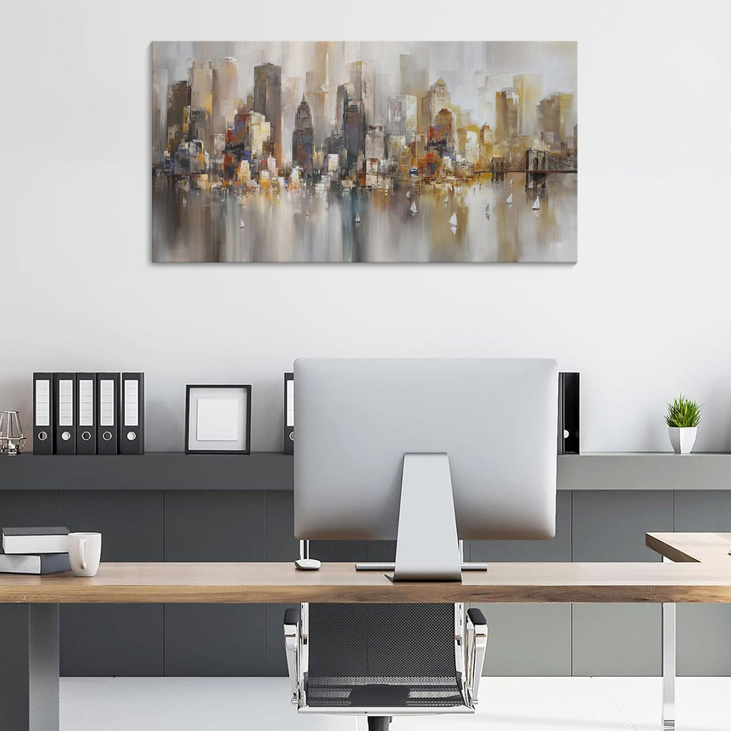 York City Wall - Modern Abstract Wall Cityscape & Paintings brooklyn bridge Wall Pictures Wall Decor Chicago