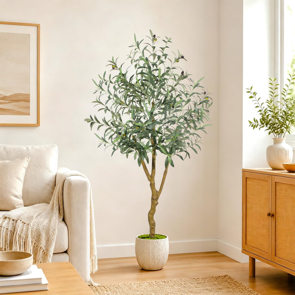 5FT Olive Trees Artificial Indoor - Realistic Artificial Olive Tree Indoor Large Full Fake Plants with Lifelike