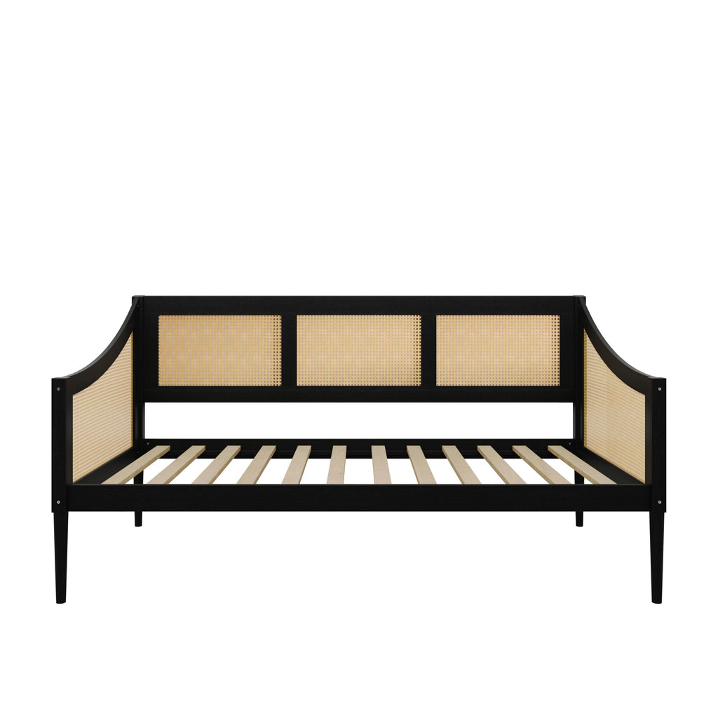 Elko Twin Wood and Rattan Daybed, Black