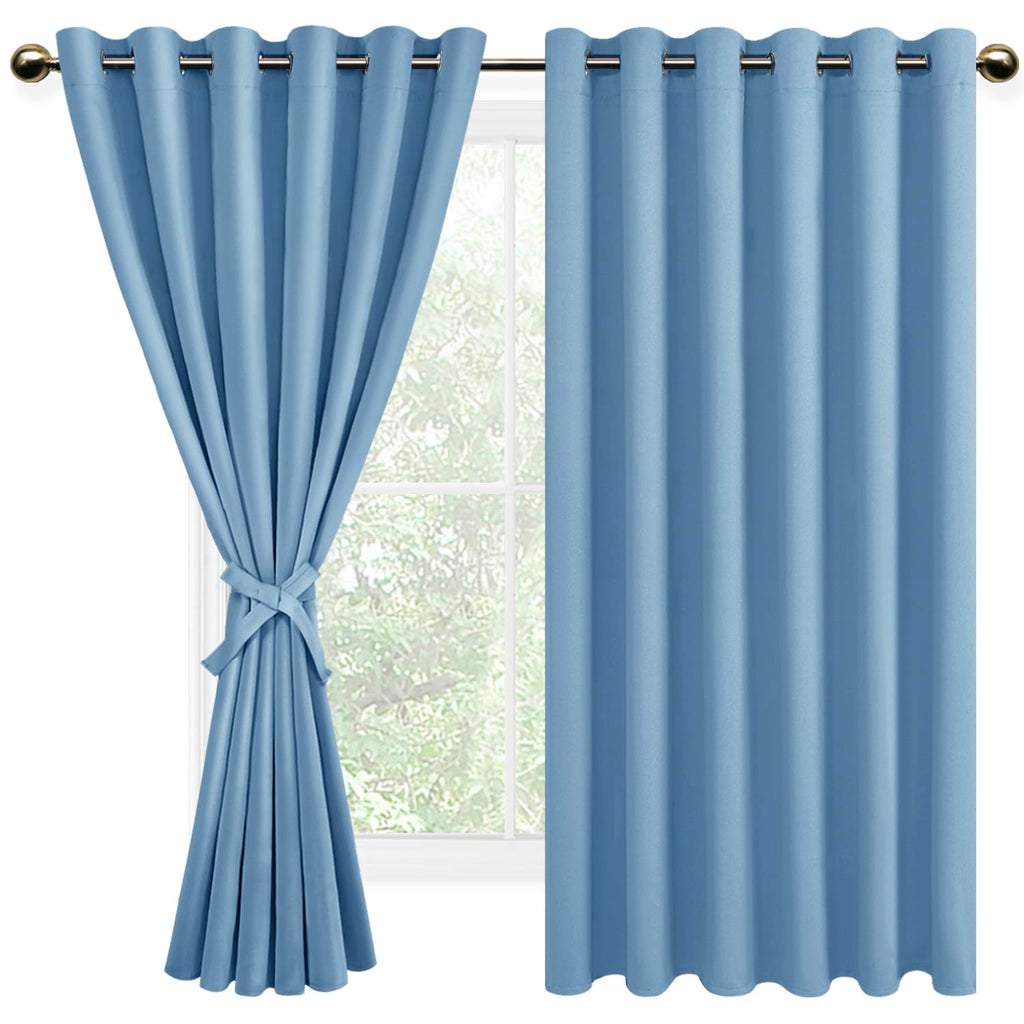 Blackout Curtains, 70 x 63 inch, Light Blue, Set of 2