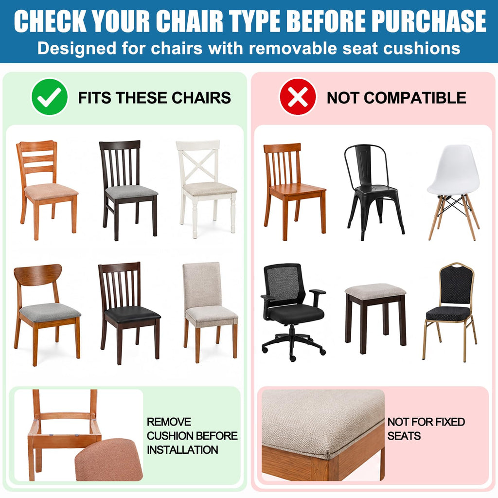Velvet Seat Covers Chair Set of 4