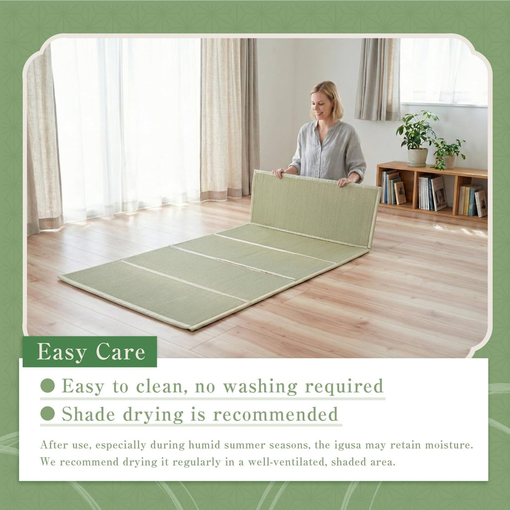 Japanese Tatami Mat, Foldable Igusa Rush Grass Floor Mat XL