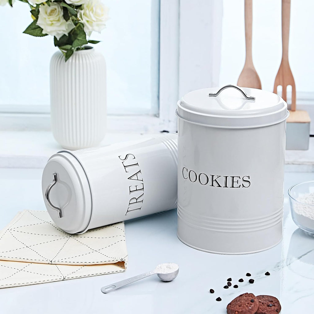 Cookie Jar with Lid, Counter Top Canister Decorative Storage Container for Farmhouse Kitchen