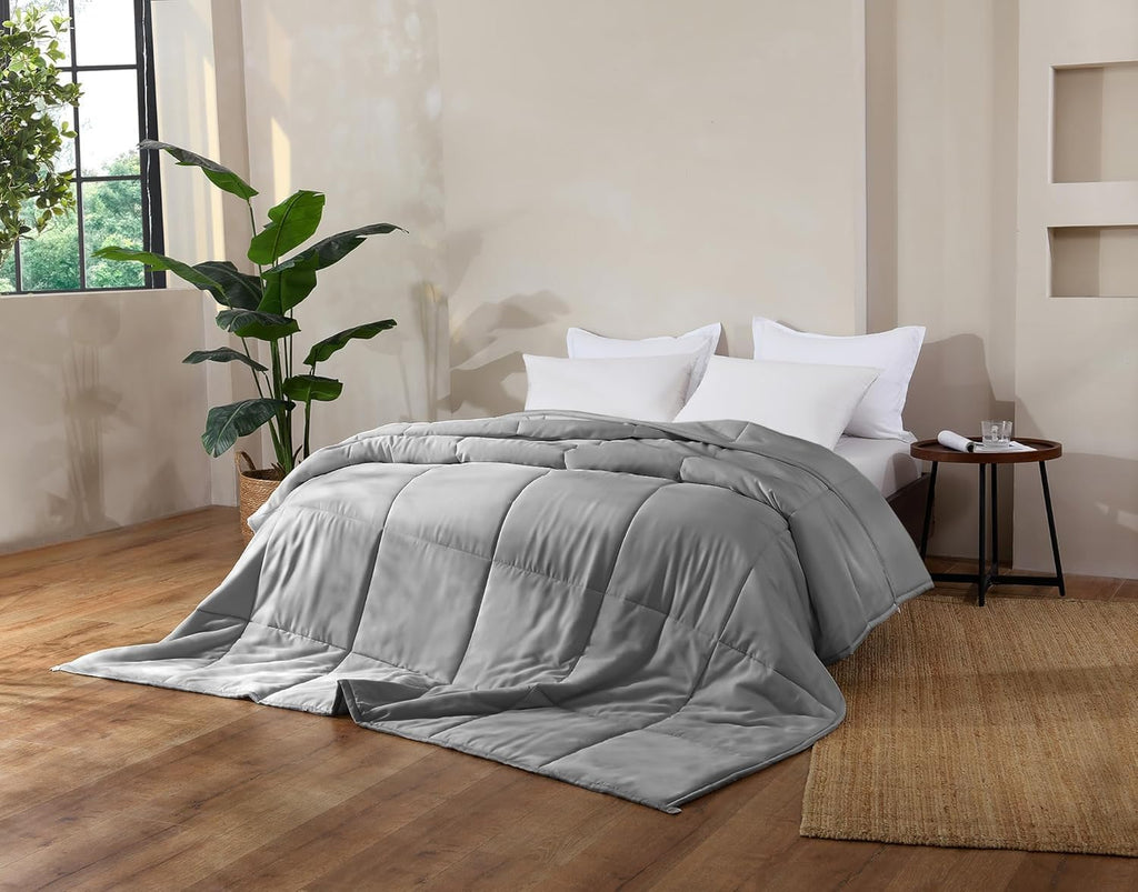Lightweight Bamboo Viscose Quilt - Queen Size Cooling Blanket, 100% Rayon from Bamboo Shell with 200g Polyester Fill