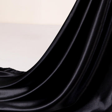 Black Satin Fabric, 2 Yards 55" Wide, Charmeuse Cloth
