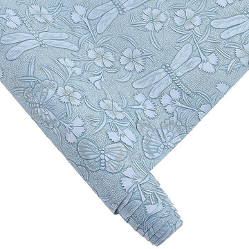 54 x 11.8 Inch Vintage PU Leather Butterfly Flower Embossed Rolls Floral Textured Faux Leather Sewing Upholstery