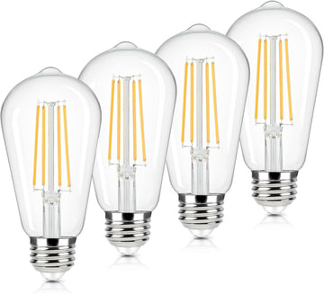Vintage LED Edison Bulbs 60W Equivalent, 6W ST58 2700K Warm White Antique LED Filament Bulbs, E26 Medium Base