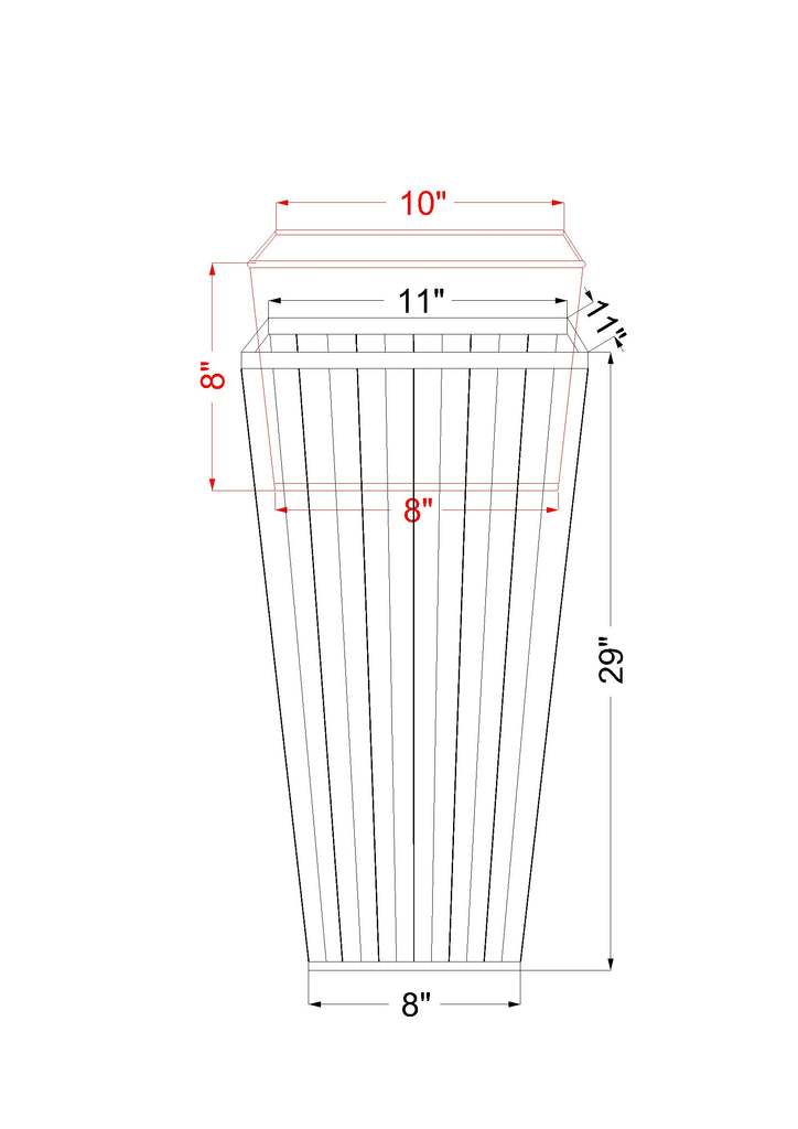 Ribbed Planters Set of 2, 29 and 36 In, Stainless, Antique Copper