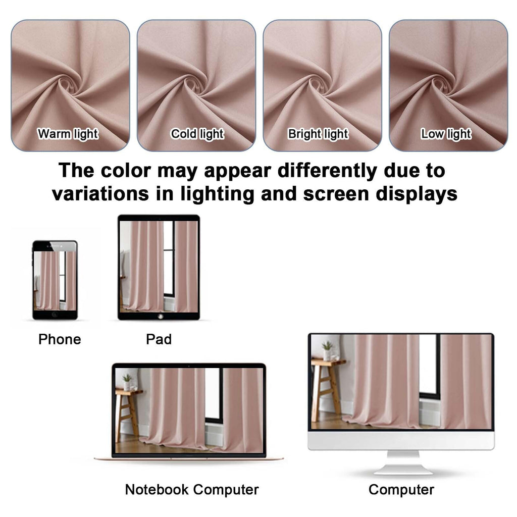 Blush Pink Blackout Curtains 84 Inches Long 2 Panels