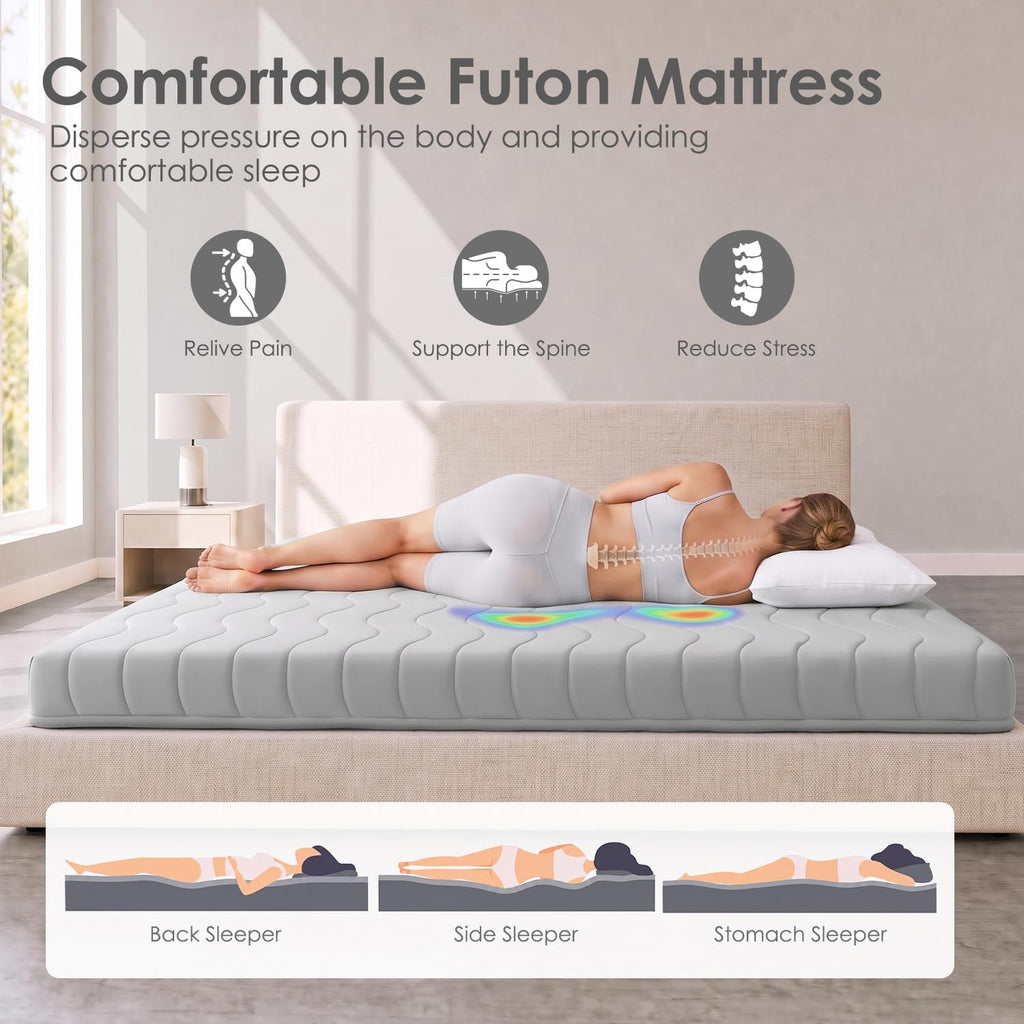 6" Extra Thick Japanese Floor Mattress Futon Mattress Twin