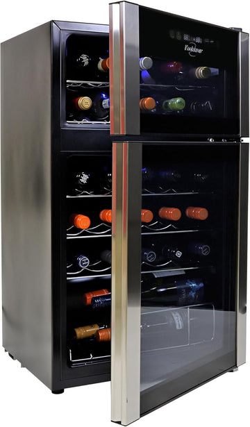 29 Bottle Wine Fridge - Wine Cooler with Glass Door, 3 Cu ft (86 L) Beverage Can