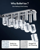 Countertop Ice Maker Machine with Handle, 26lbs Per Day, 9 Bullet Cubes in 6 Mins, Self-Cleaning Portable Ice Maker