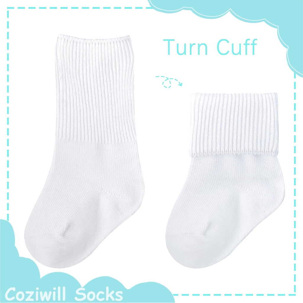 Baby Socks Girls Seamless Crew Socks Baby Boys Infant Turn Cuff Sock Baptism 6 Pack