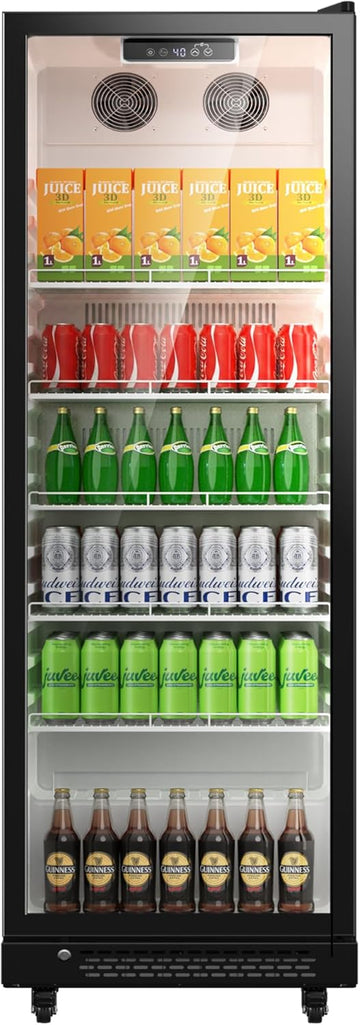 Commercial Beverage Refrigerator, 12.1 Cu.Ft Glass Door Display Refrigerator wit