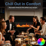 42 Inch Electric Fireplace Wall Mounted/Recessed/Freestanding Space Heater with Remote Control, Adjustable Flame Colors and Touch Screen