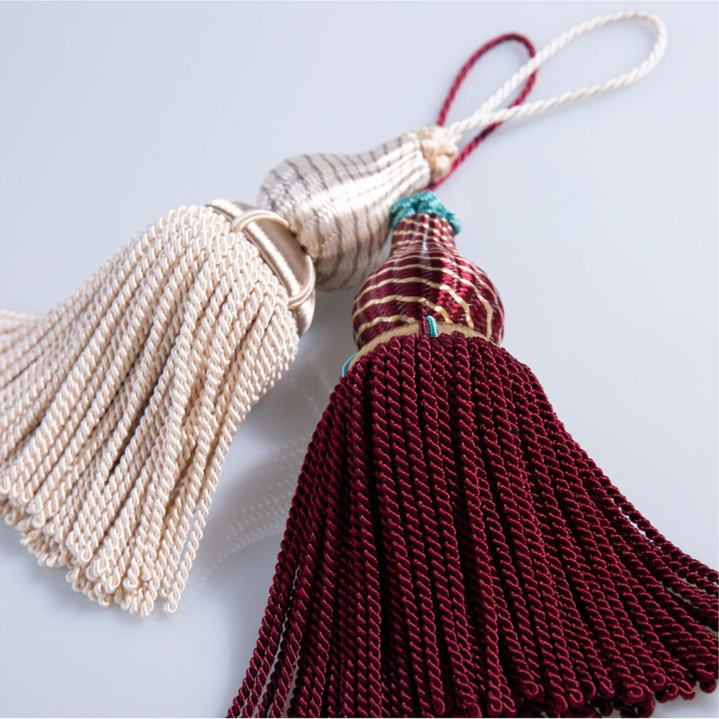 Luxury Tassels for Curtains and Furniture Knobs, 2 Pack - 8.4" Elegant Rayon Decorative Tassel, Silky Tassel Pendant