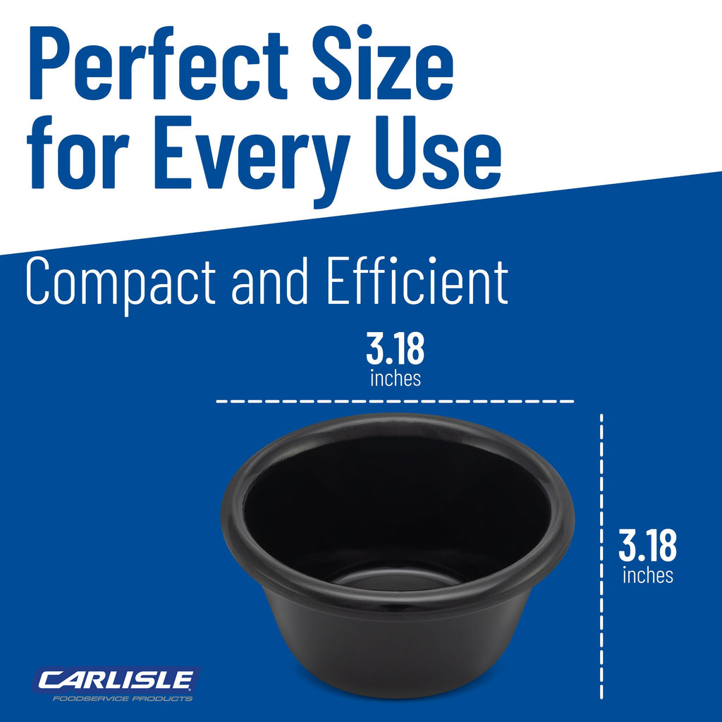 SAN Smooth Fluted Ramekin, 3 oz Capacity, 1.43" Height, Black (Case of 48)