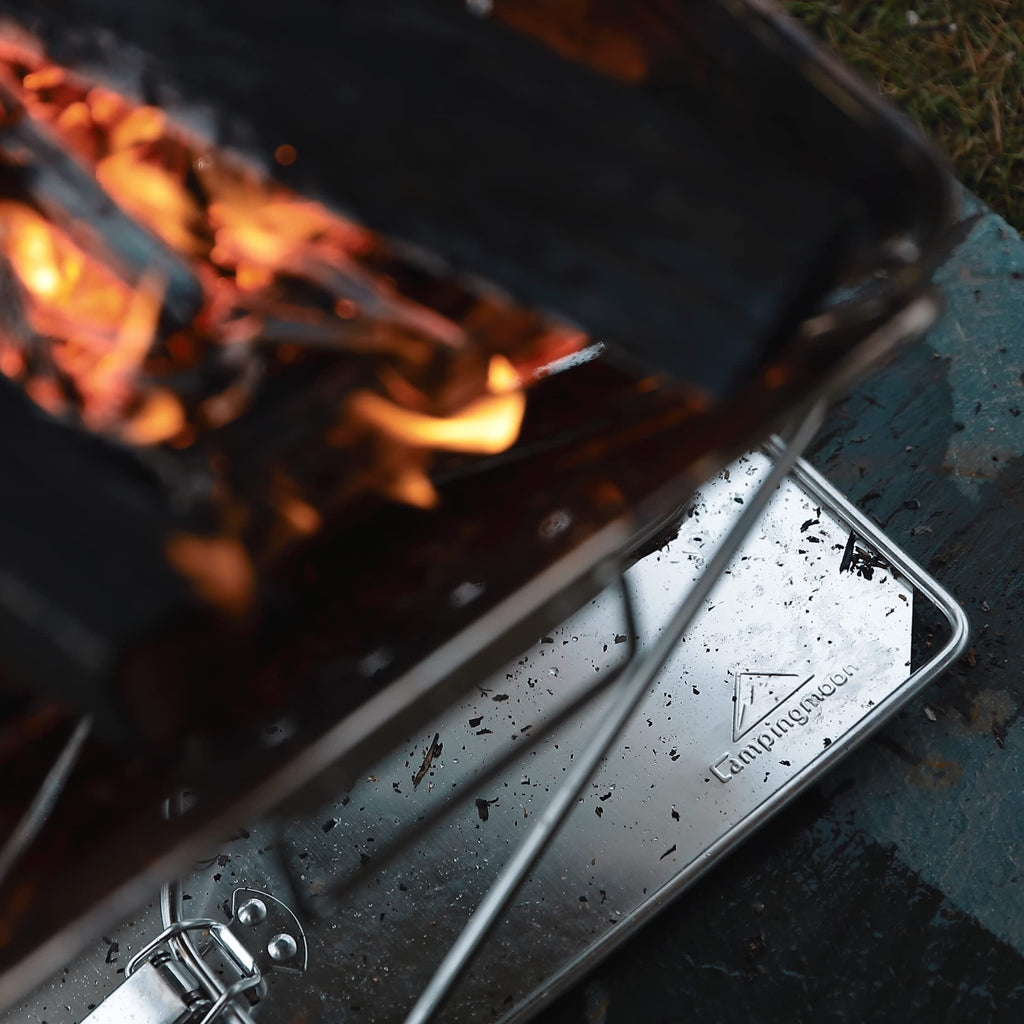Campingmoon BBQ Grill Fire Pit Foldable Stainless Steel - Medium