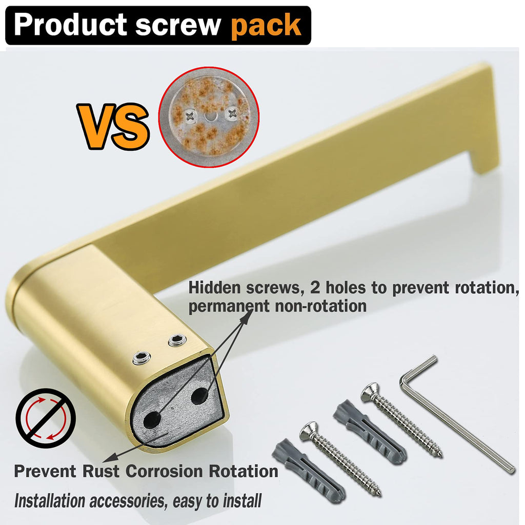 Brushed Gold Bathroom Hardware Set Bathroom Towel Holder Set 4 Piece Include 18" Gold Towel Bar Toilet Paper Holder