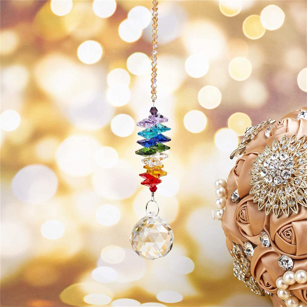Hyaline&Dora 30mm Chandelier Crystals Ball Prisms Rainbow Octogon Chakra Suncatcher for Gift