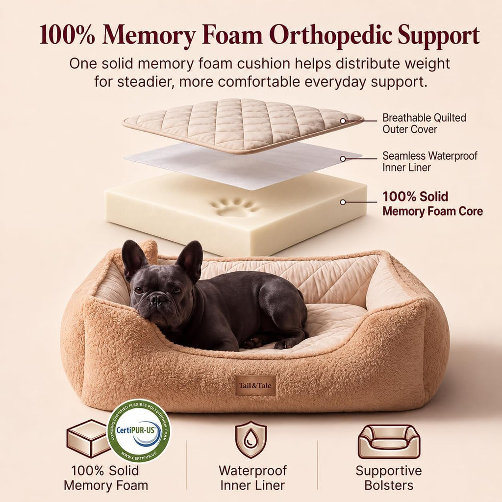 Cooling Orthopedic Dog Bed for Large Dogs, Memory Foam, Washable Cover