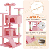 54 Inch Cat Tree Tower, Multi-Level with Cat Scratching Post, Indoor Cat Condo with Climbing Ladder, Plush Toy