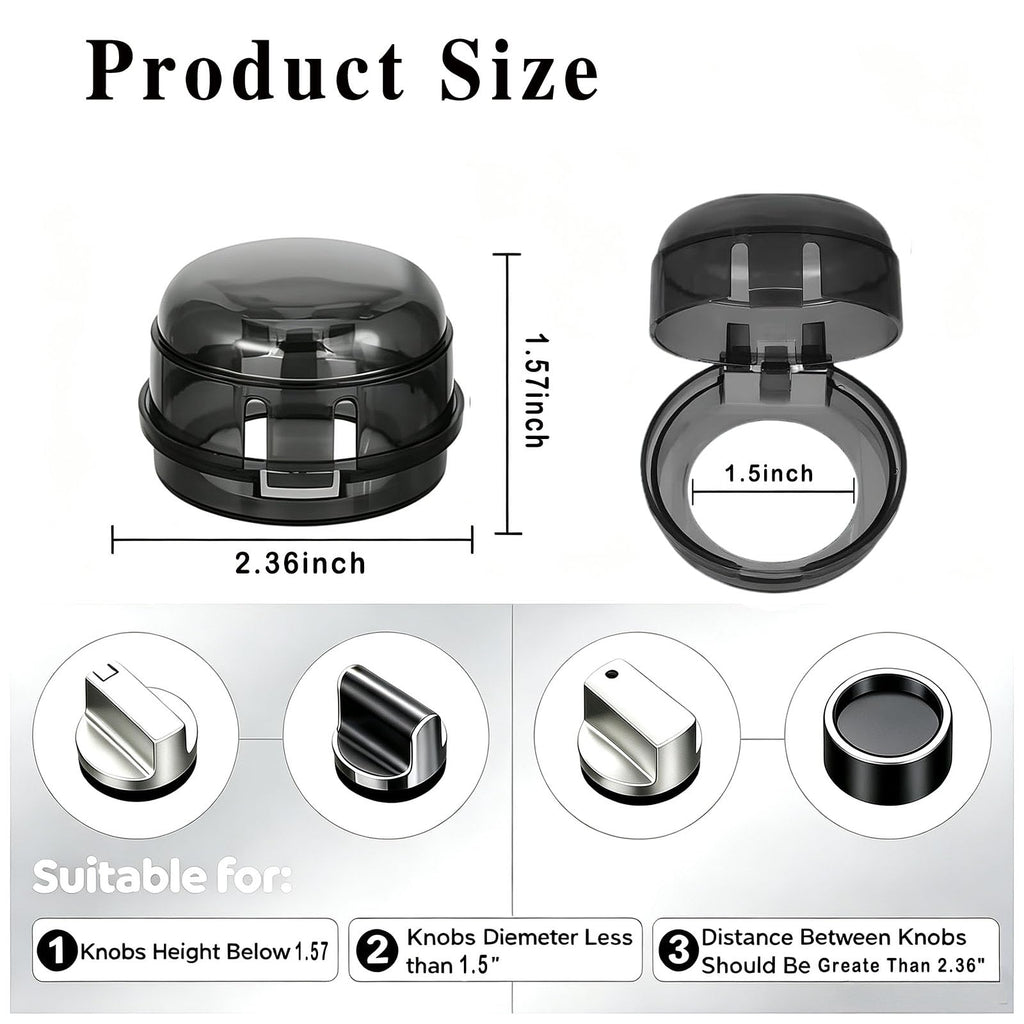 Stove Knob Safety Covers - 6 Pack Heat Resistant Gas Stove Knob Locks Childproof Oven Covers Applicable Pet and Child