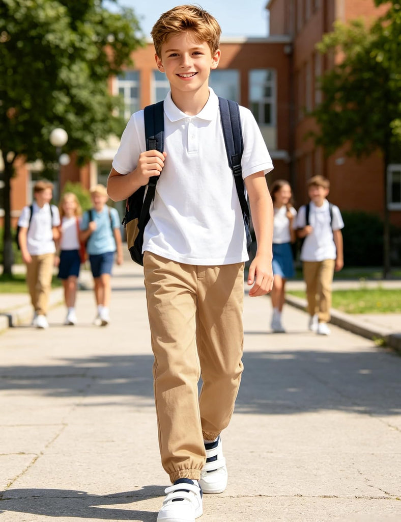 Boys Uniform Pants Twill Pull On Jogger Pants Boys School Clothes