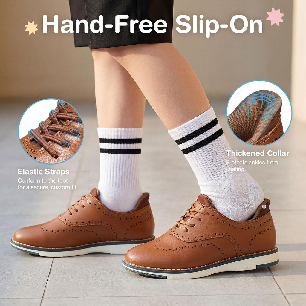 Boys Slip-On Dress Shoes, Kids Breathable Casual Oxford Sneakers