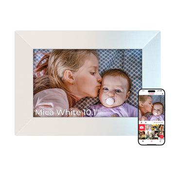 Frameo Digital Picture Frame WiFi HD Photo Frame 10.1" Mica White