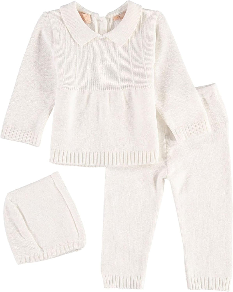Baby Boys - Knitted Cotton Baptism 2pc Set