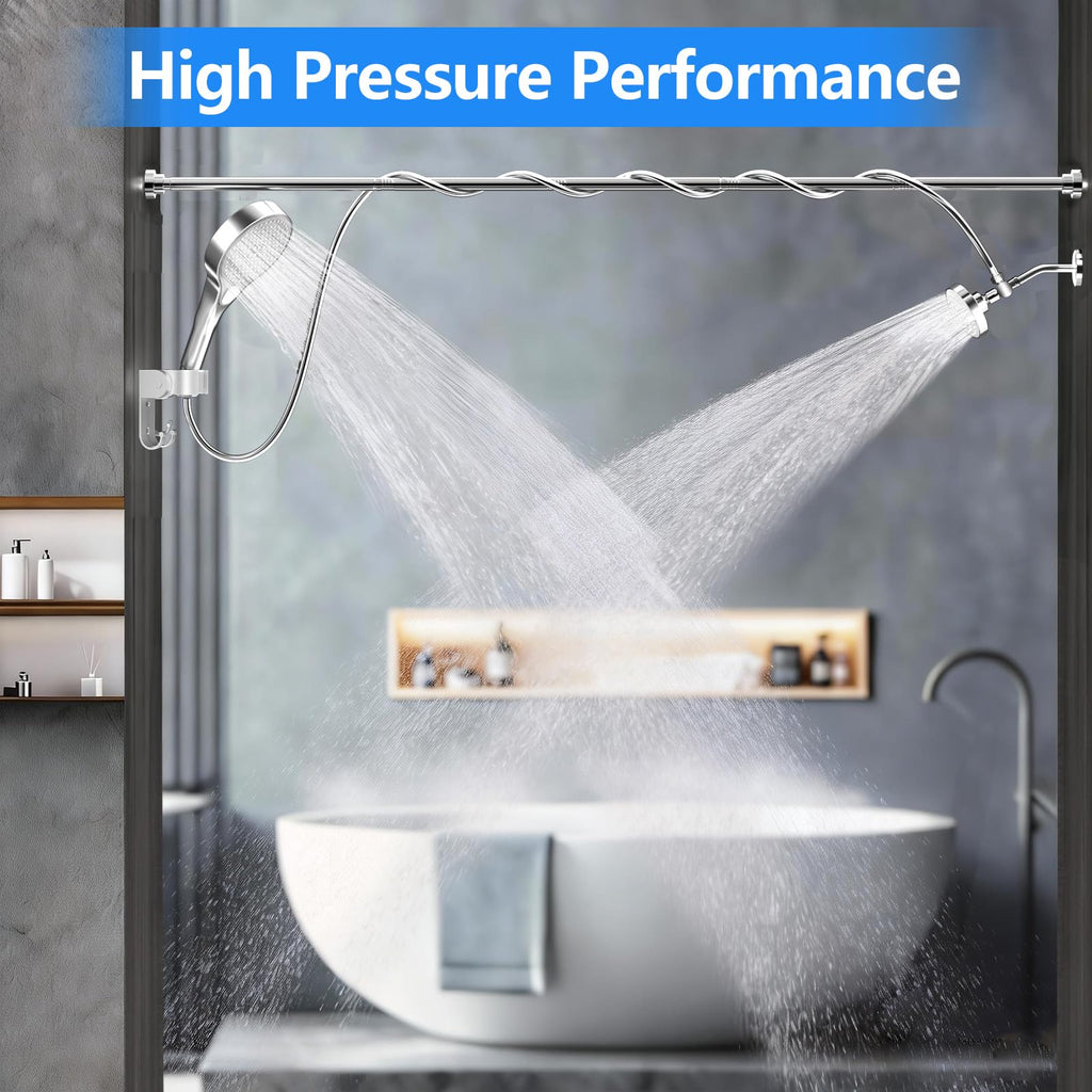Dual Shower Head with Handheld for Couples, Double Showerhead (Chrome)