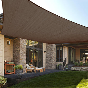 10' x 13' Rectangle Sun Shade Sail for Outdoor Patio, Brown | HDPE Fabric, 95% UV Block, Breathable Sunshade, Canopy