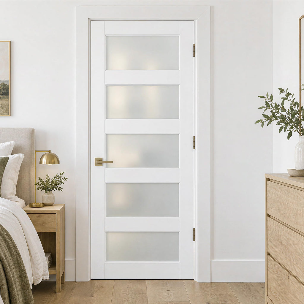 32" x 80" Frosted Glass Door, MDF Solid Core Interior Door Slab