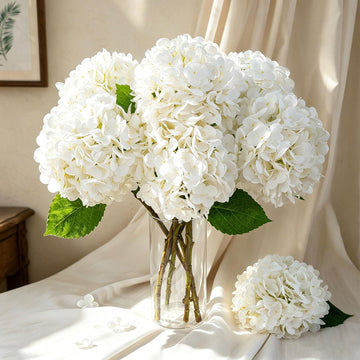 6PCS Real Touch White Artificial with Long Stem