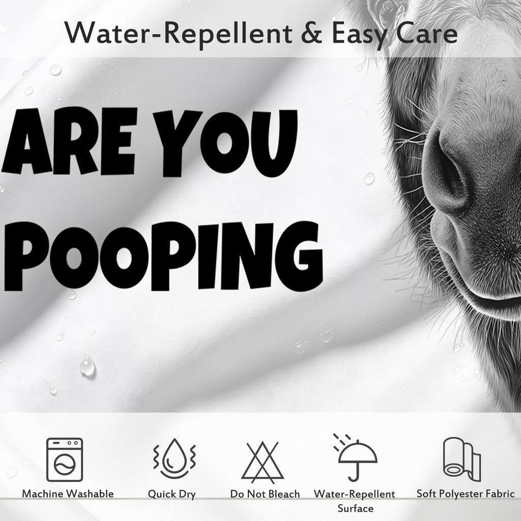 Funny Donkey are You Pooping Novelty Hilarious Whimsical Rustic Farmhouse Black and White Bathroom Bath Decor Bathtub