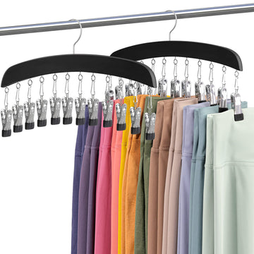 Wooden Leggings Hangers, Scarf Hangers for Closet, Black, 2 Pcs